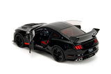 1:18 2022 Shelby GT500 Mustang (Code Red) - Black w/Red Stripes - JADA Pink Slip