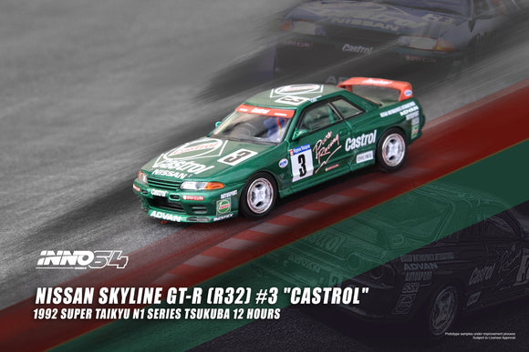 1:64 Nissan Skyline GT-R (R32) -- #3 Castrol Tsukuba 12 Hours 1992 -- INNO64