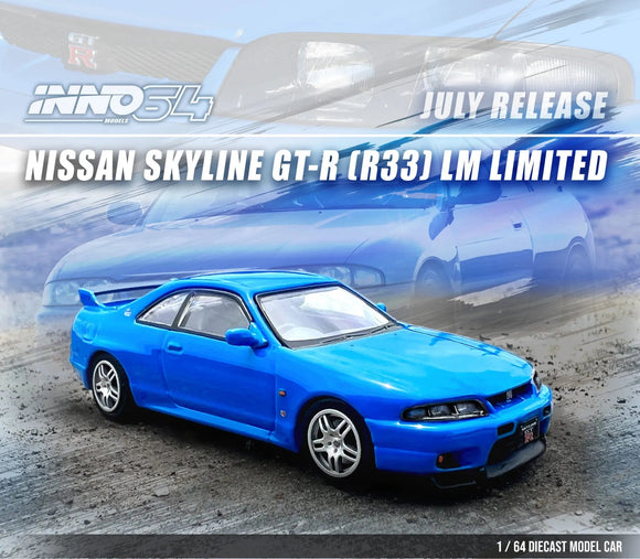 1:64 Nissan Skyline GT-R (R33) LM Limited -- Light Blue -- INNO64