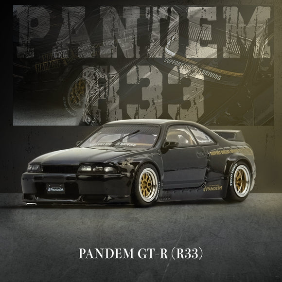 (Pre-Order) 1:64 Nissan Skyline GT-R (R33) Pandem Rocket Bunny -- Black -- INNO64