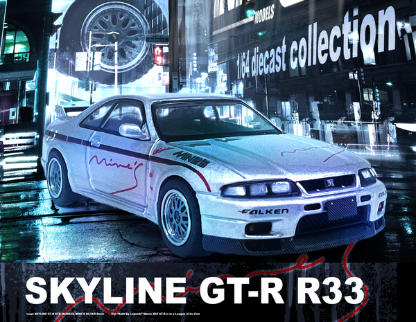 1:64 Nissan Skyline GT-R (R33) -- Tuned by MINE's (Silver) -- INNO64