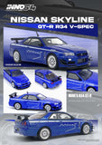 (Pre-Order) 1:64 Nissan Skyline GT-R (R34) V-Spec -- Blue Tuned by "MINE'S"  -- INNO64