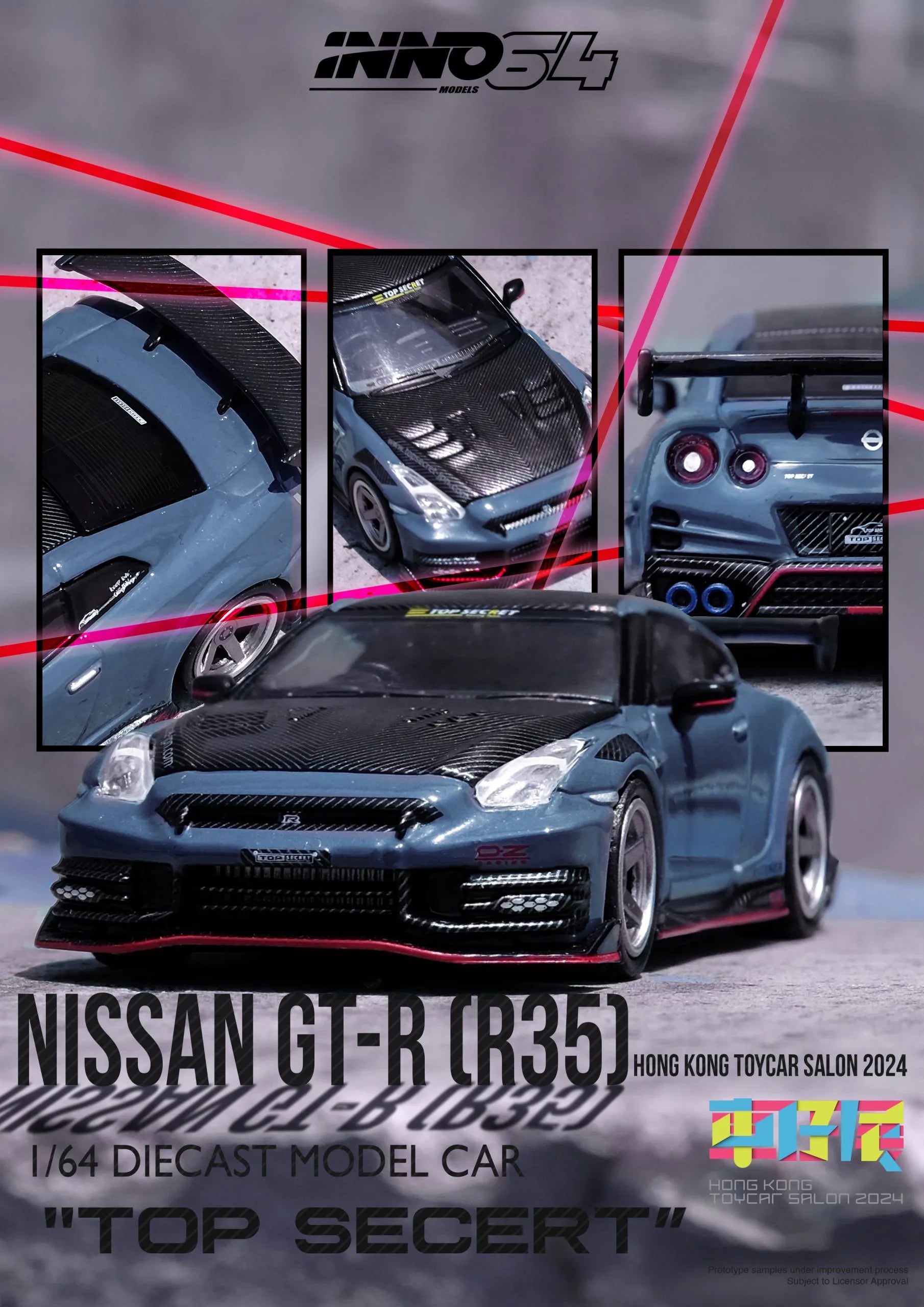 1:64 Nissan GT-R (R35) TOP SECRET -- Stealth Grey Hong Kong Expo -- IN