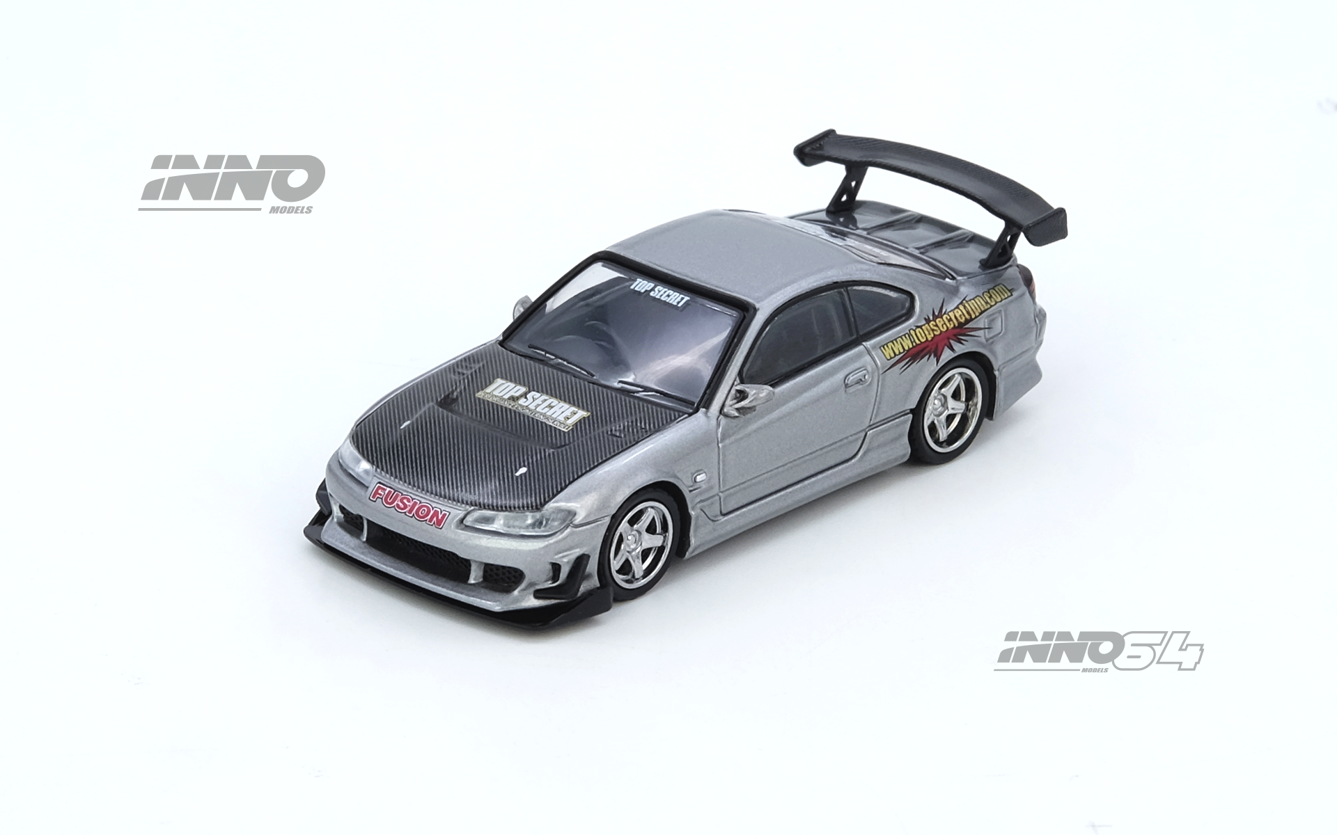1:64 Nissan (S15) Silvia TOP SECRET -- Silver -- INNO64