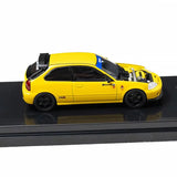 1:64 Honda Civic (EK9) Type R Customised -- SPOON Yellow -- Motorhelix M65013
