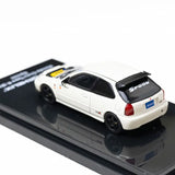 1:64 Honda Civic (EK9) Type R Customised -- SPOON White -- Motorhelix M65014