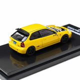 1:64 Honda Civic (EK9) Type R Customised -- SPOON Yellow -- Motorhelix M65013