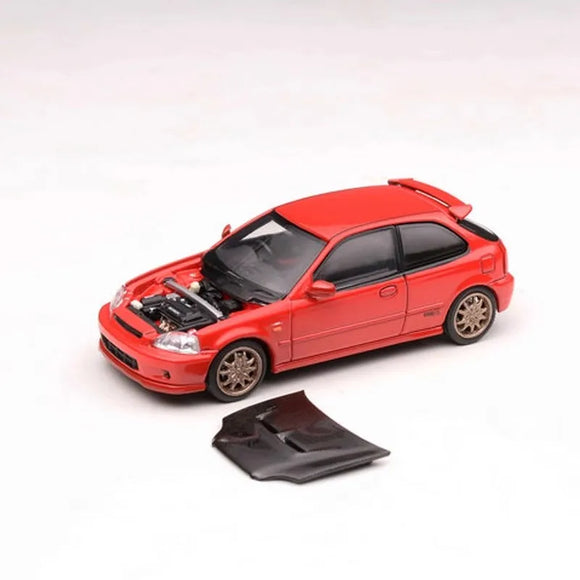 1:64 Honda Civic (EK9) Type R Mugen -- Milano Red -- Motorhelix M65012