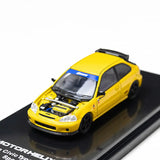 1:64 Honda Civic (EK9) Type R Customised -- SPOON Yellow -- Motorhelix M65013