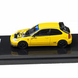 1:64 Honda Civic (EK9) Type R Customised -- SPOON Yellow -- Motorhelix M65013