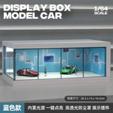 1:64 Diorama – Blue Parking Space w/Light Box Miniature Scene -- SCJ 423-B
