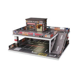 1:64 Diorama – Two-Level Ramp Parking Lot Cafe Miniature Scene -- SCJ 73451A
