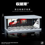1:64 Diorama – Black & White Grid Exhibition Hall Miniature Scene -- SCJ 73441A
