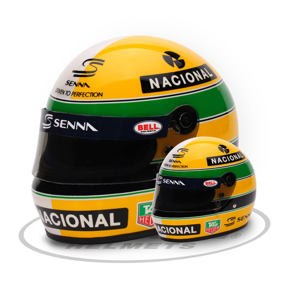 (Pre-Order) 1:2 Helmet -- Ayrton Senna 30 Years Legacy Tribute -- 2023 Bell Mini Helmet F1