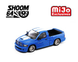 1:64 2003 Dodge Ram SRT-10 Pickup -- Electric Blue Pearl w/White Stripes -- SHOOM64