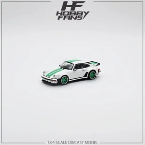 1:64 Porsche 930 Turbo Study by Singer -- White w/Green Stripes -- Hobby Fans