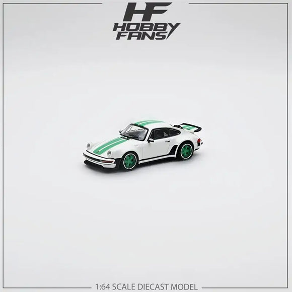 1:64 Porsche 930 Turbo Study by Singer -- White w/Green Stripes -- Hob 1:64 Porsche 930 Turbo Study by Singer -- White w/Green Stripes -- Hob