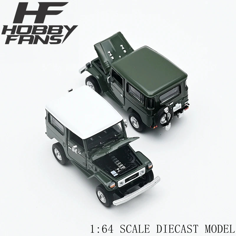 1:64 Toyota Land Cruiser FJ40 -- Olive Green w/White Roof -- Hobby Fan