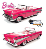 1:18 1957 Chevrolet Bel Air Convertible -- Barbie Pink -- Auto World