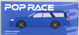 1:64 Nissan Stagea w/R34 GTR Skyline Front -- Metallic Blue -- Pop Race