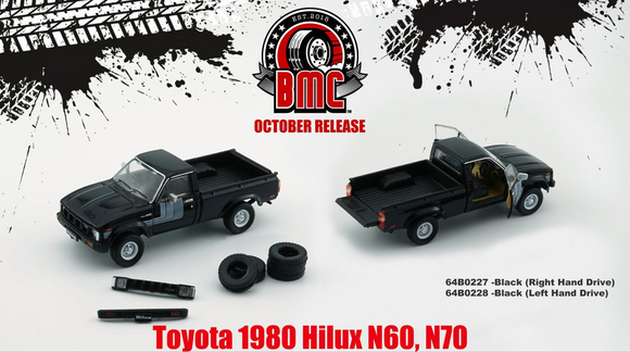 1:64 Toyota Hilux 1980 N60/N70 -- Black -- BM Creations