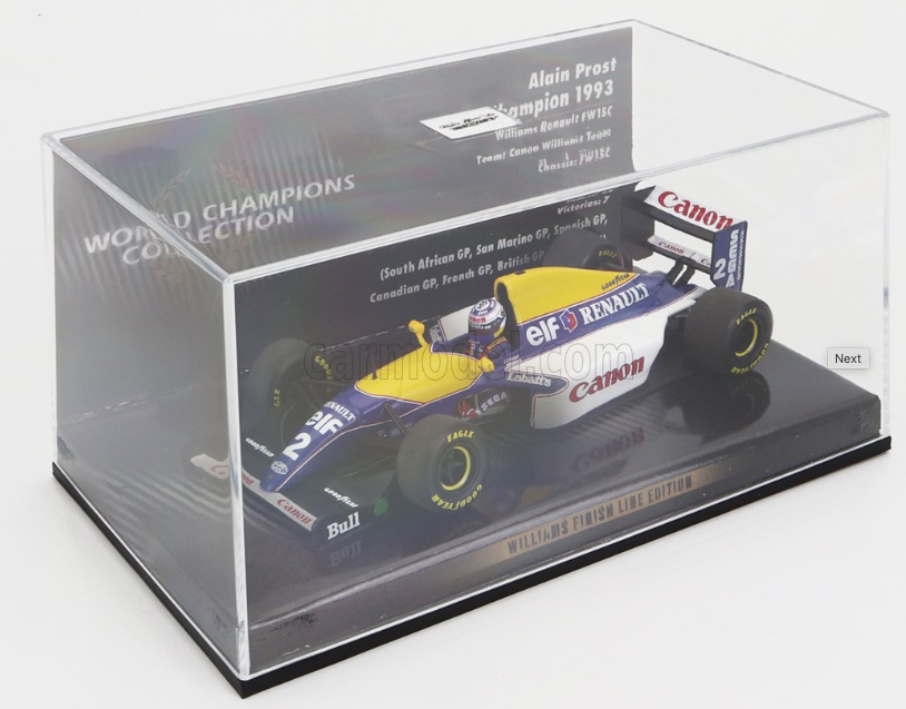 1:43 1993 Alain Prost -- World Champion -- Williams FW15 -- Minichamps