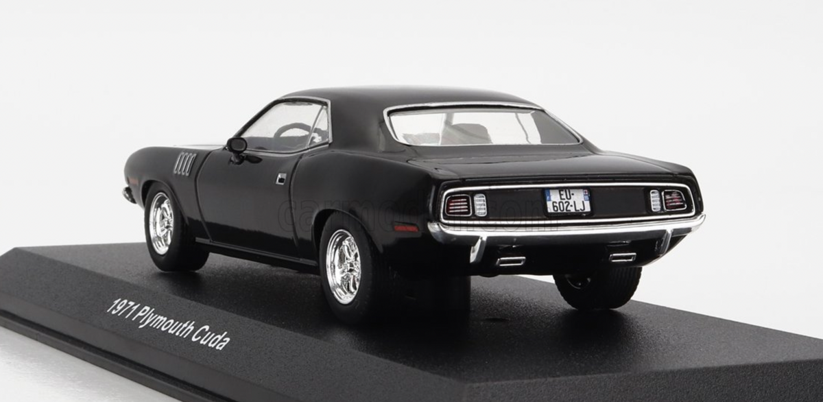 Plymouth Cuda 1971 Noir – John Wick Chapter 4, Maquette 1/43 Greenlight