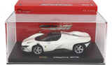 1:43 Ferrari Daytona SP3 Spider -- White/Black -- Bburago Signature Series