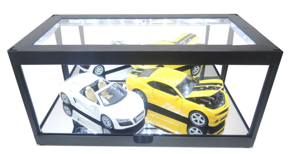 1:18/1:24 Stackable Display Case w LED Lights - Black - King Creations