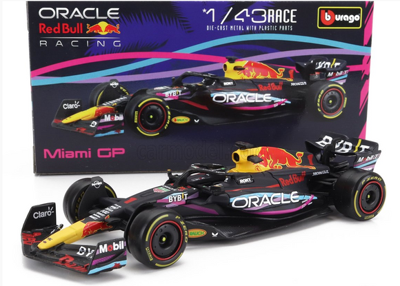 1:43 2023 Max Verstappen -- Miami GP -- #1 Red Bull Racing RB19 -- Bburago F1