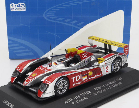 1:43 2008 Le Mans 24 Hour Winner -- #2 Audi R10 TDI -- IXO Models 1:43 2008 Le Mans 24 Hour Winner -- #2 Audi R10 TDI -- IXO Models