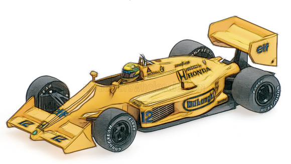 (Pre-Order) 1:18 1987 Ayrton Senna (Dirty Version) -- Monaco GP Winner -- Lotus 99T -- Minichamps F1
