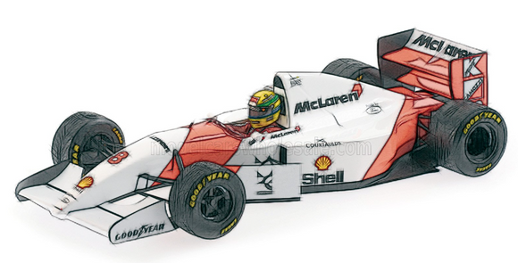 (Pre-Order) 1:18 1993 Ayrton Senna (Dirty Version) -- European GP Winner -- McLaren MP4/8 -- Minichamps F1