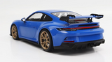 1:18 Porsche 911 (992) GT3 Coupe 2021 -- Blue w/Gold Wheels -- Minichamps
