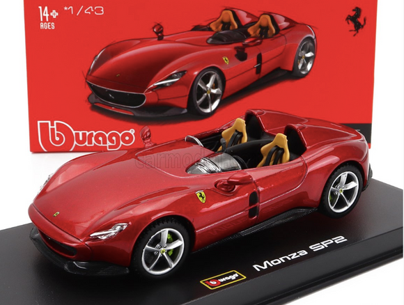 1:43 Ferrari Monza SP2 2018 -- Red Metallic -- Bburago
