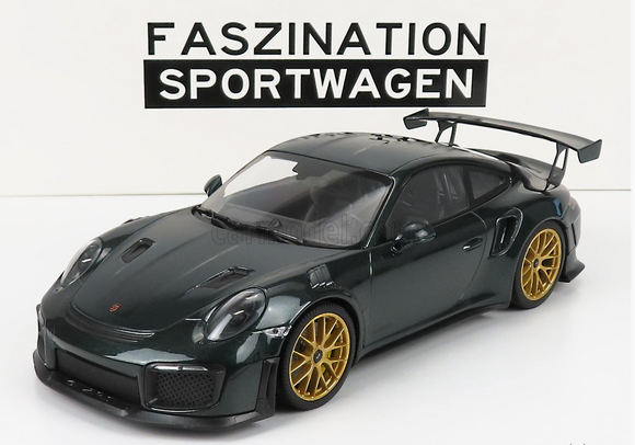 1:18 Porsche 911 (991.2) GT3 RS Weissach 2018 -- Racing Green -- Minichamps