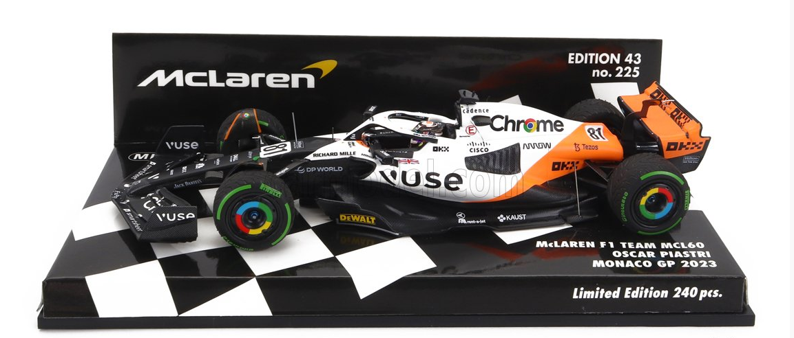 1:43 2023 Oscar Piastri -- Monaco GP -- #81 McLaren MCL60 -- Minichamp