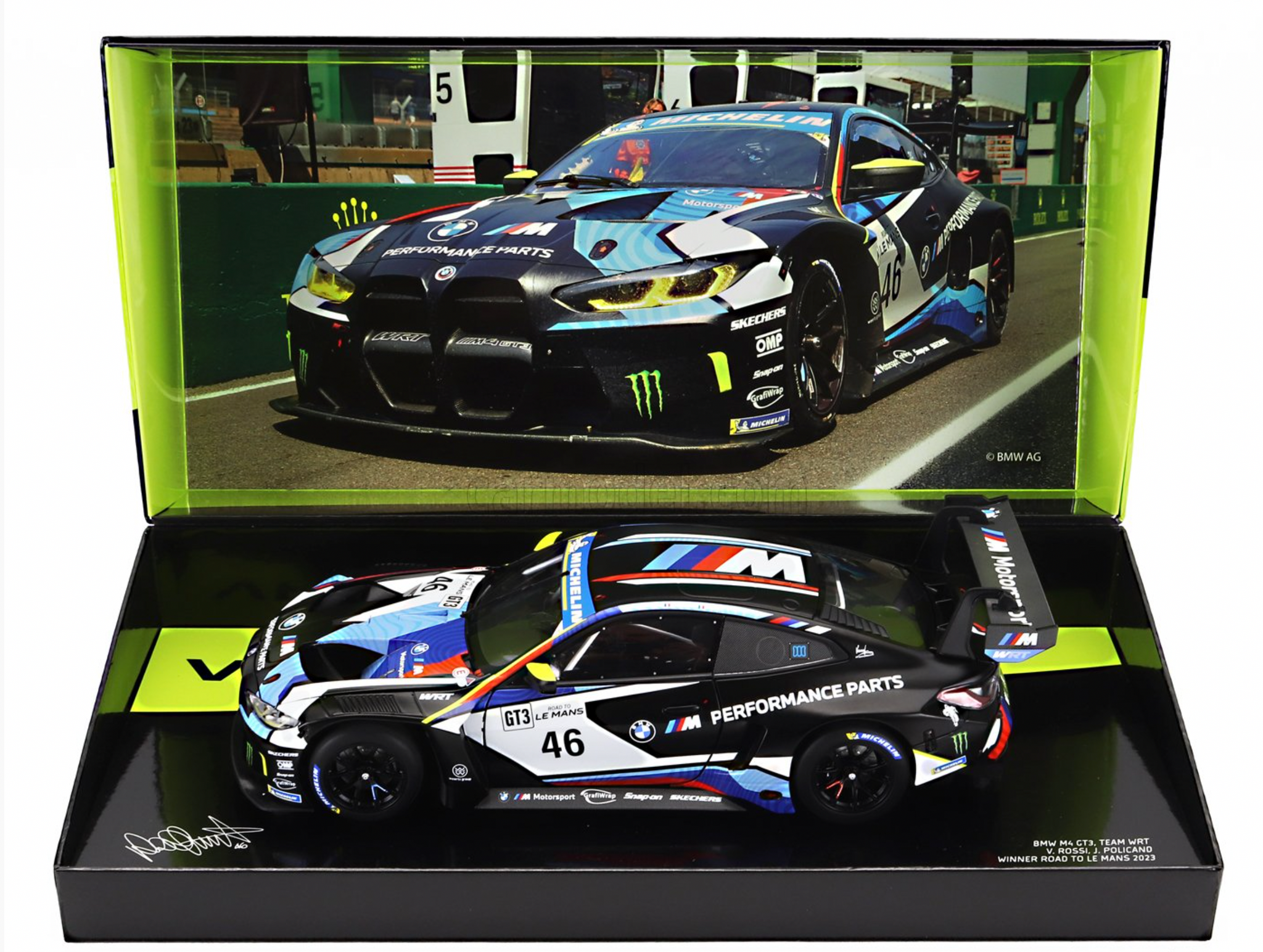 最終価格！世界限定VR46 BMW M4 GT3 1/18 minichamps Minichamps 1:18 BMW M4 GT3 #46 First Podium GTWCE Brands
