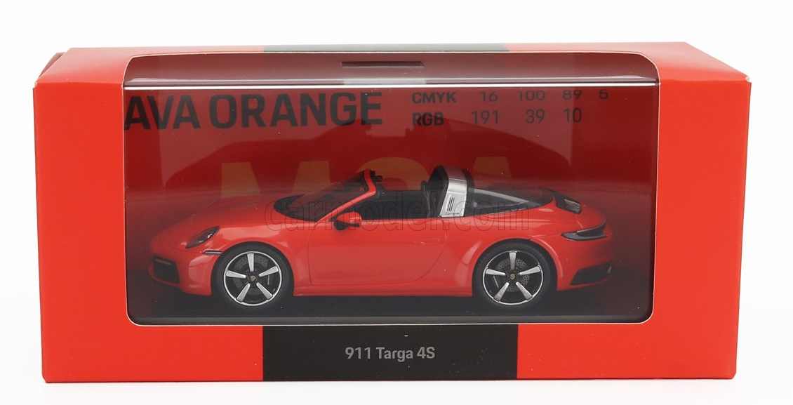 1:43 Porsche 911 Targa 4S (992) -- Lava Orange -- Spark Dealer