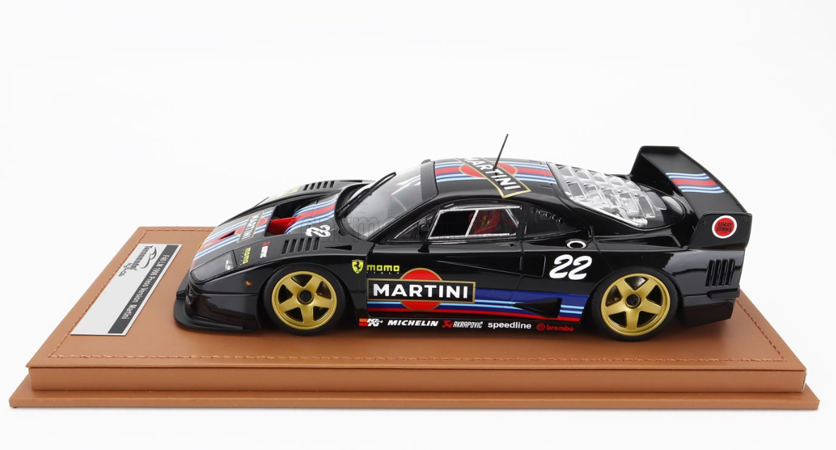 Tecnomodel 1/18 - Ferrari F40 24h Le Mans 1996 - Martini Black/Gold - Résine
