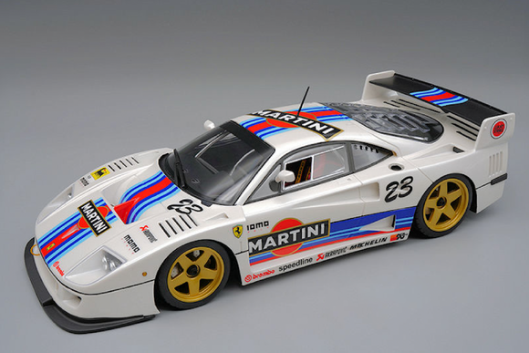 (Pre-Order) 1:18 Ferrari F40 LM 1996 -- Martini (White) w/Gold Wheels -- Tecnomodel