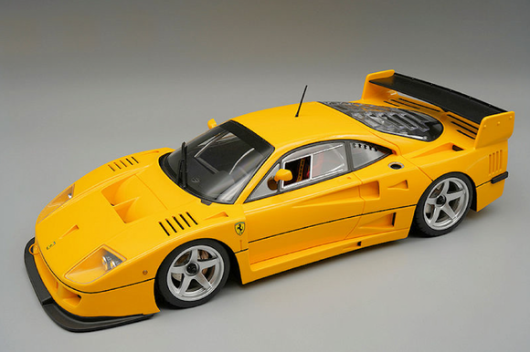 (Pre-Order) 1:18 Ferrari F40 LM 1996 -- Yellow w/Silver Wheels -- Tecnomodel