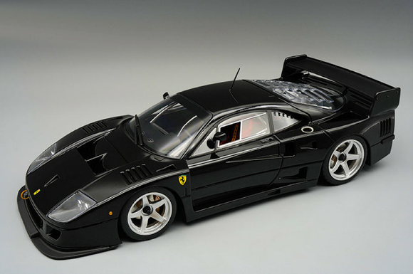 (Pre-Order) 1:18 Ferrari F40 LM 1996 -- Gloss Black w/Silver Wheels -- Tecnomodel