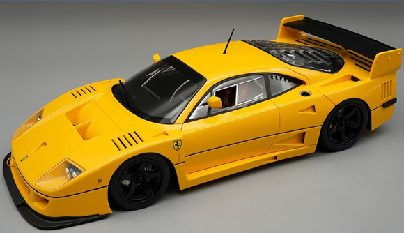 (Pre-Order) 1:18 Ferrari F40 LM 1996 -- Yellow w/Black Wheels -- Tecnomodel