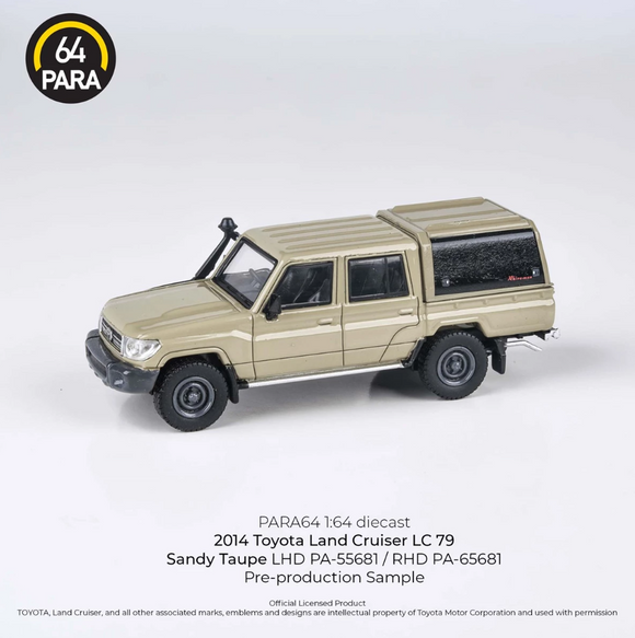 1:64 Toyota Land Cruiser LC 79 Double Cab w/Canopy -- Sandy Taupe -- PARA64