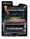 1:64 1972 Chevrolet Monte Carlo -- Silver/Black -- California Lowriders