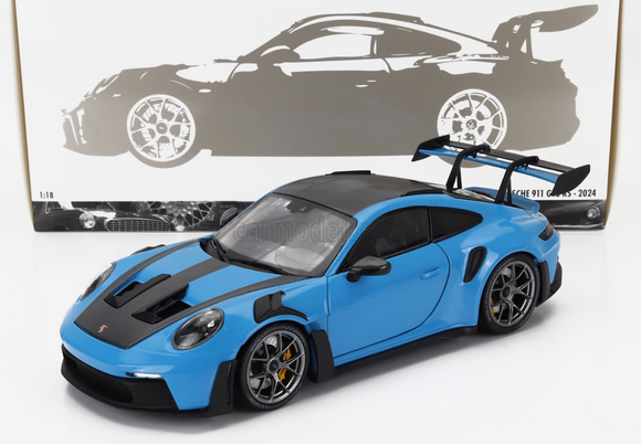 1:18 Porsche 911 (992) GT3 RS Coupe 2023 -- Blue w/Silver Wheels -- Minichamps