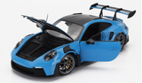 1:18 Porsche 911 (992) GT3 RS Coupe 2023 -- Blue w/Silver Wheels -- Minichamps