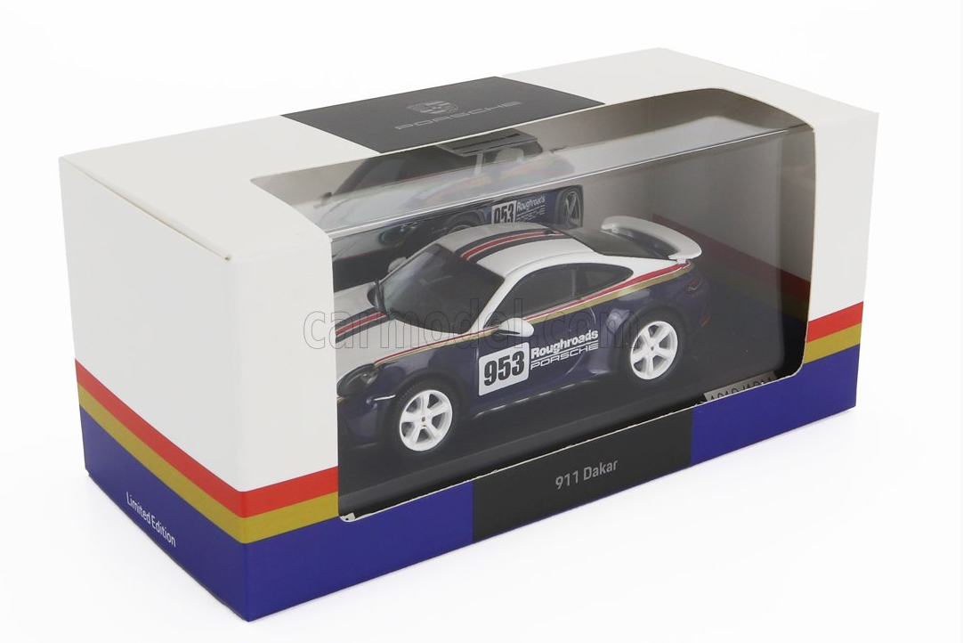 Miniature Spark 1/43 - Porsche 911 (992) Dakar 'Roughroads' - AHEAD #953 - Version Saleuse - Résine