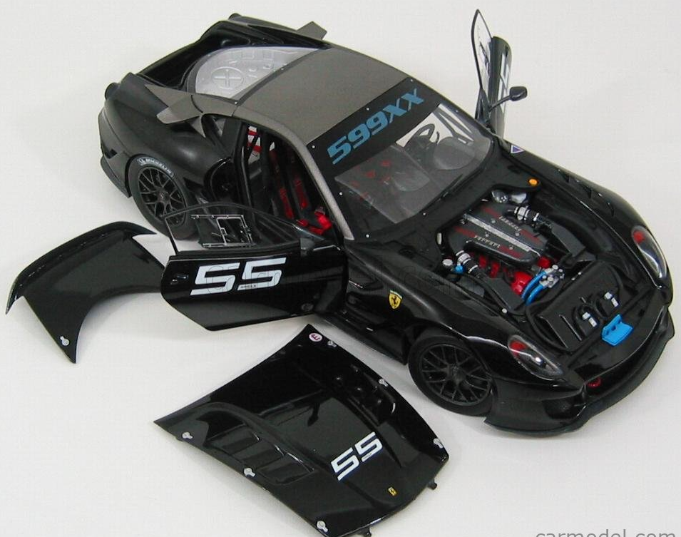 1:18 Ferrari 599XX -- #55 Black Metallic -- Hot Wheels Elite T6252